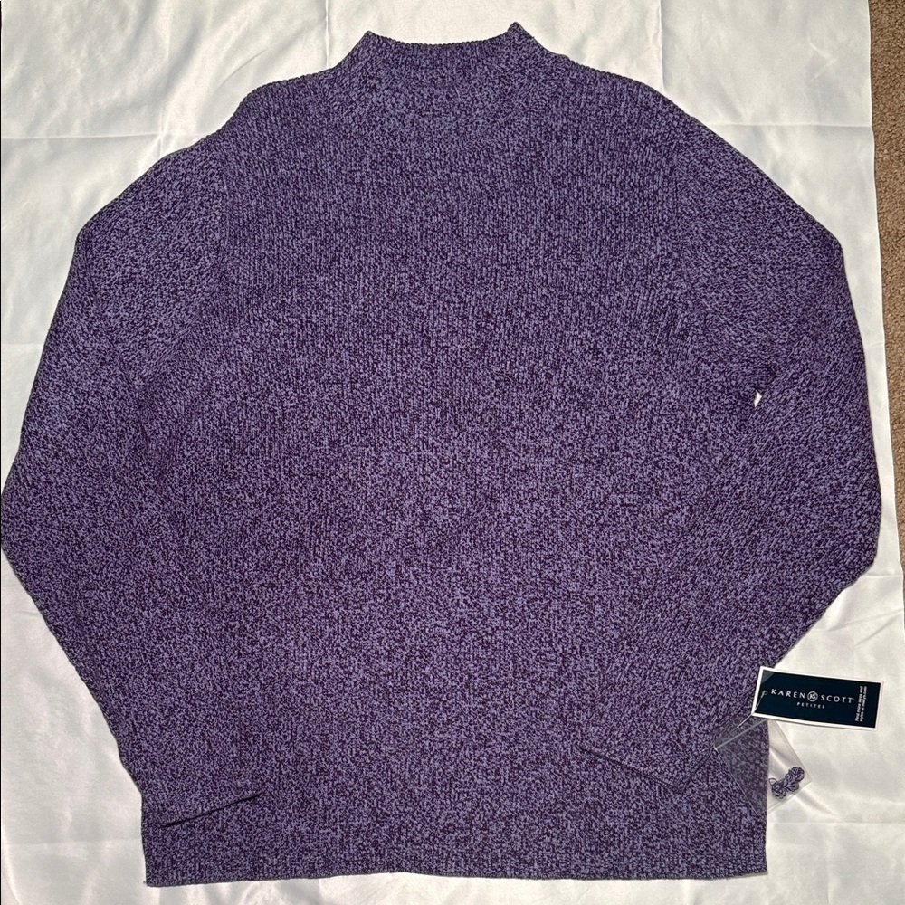 Karen Scott Men's Turtleneck Sweater in Rich Purple